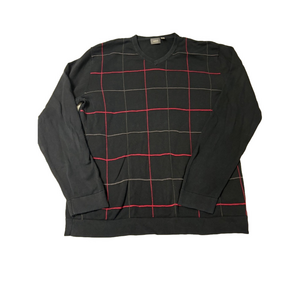 Men's Mexx Black Red Plaid Sweater XL